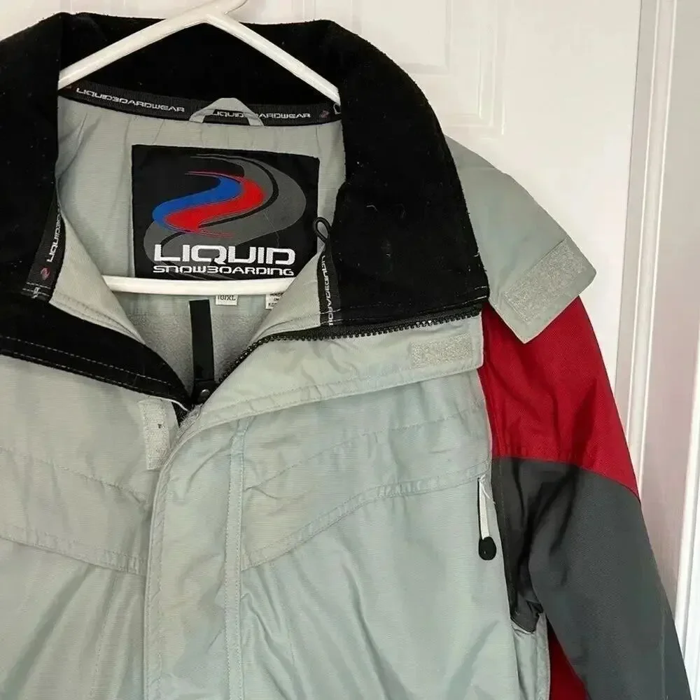 LIQUID Snowboarding jacket Gray & Red colorblock  size Youth XL